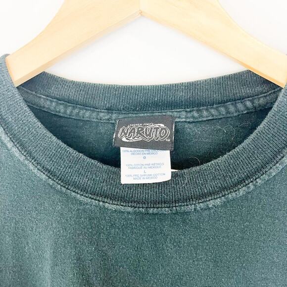 Vintage 90s Naruto Graphic on Front and Back Tee, Pre-Shrunk Black Mens Large - Picture 3 of 4